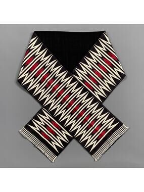 HAIDER ACKERMANN Black White Geometric Scarves